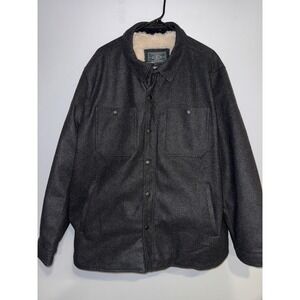 GH Bass & Co Mens Sherpa Lined Flannel‎ Shirt Jacket Charcoal XXL